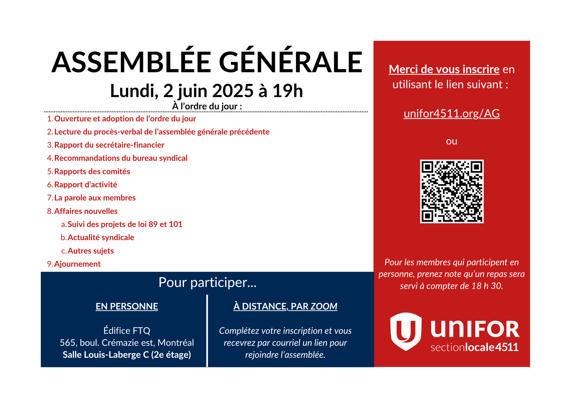 Assemblée générale des membres du 2 juin 2025